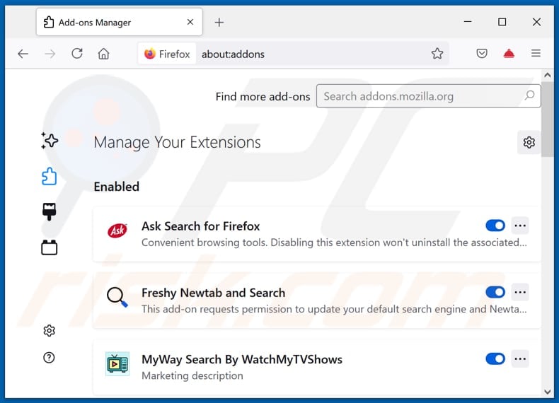 Removing getstreamsearch.com related Mozilla Firefox extensions