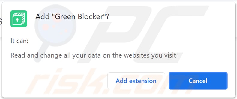 Green Blocker pop-up redirects