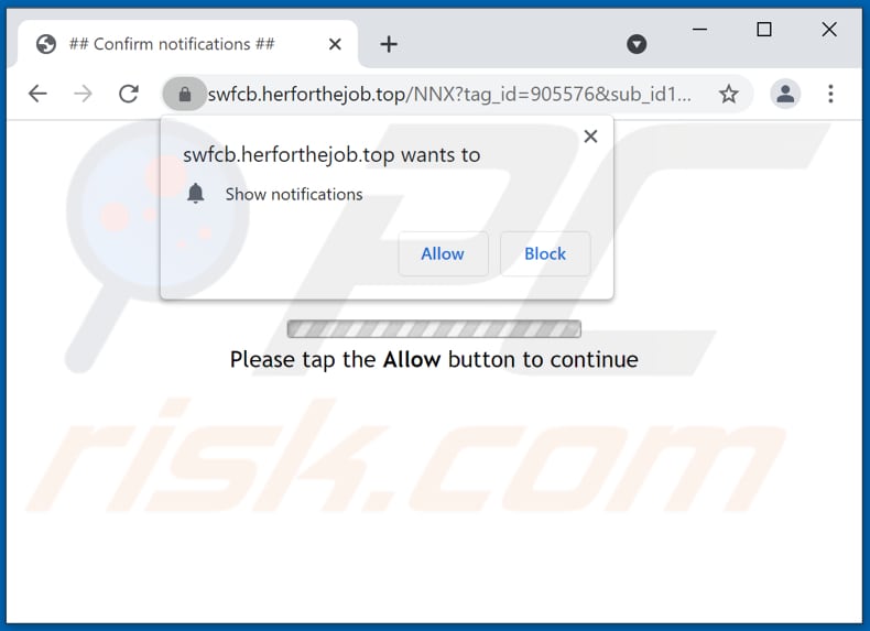 herforthejob[.]top pop-up redirects