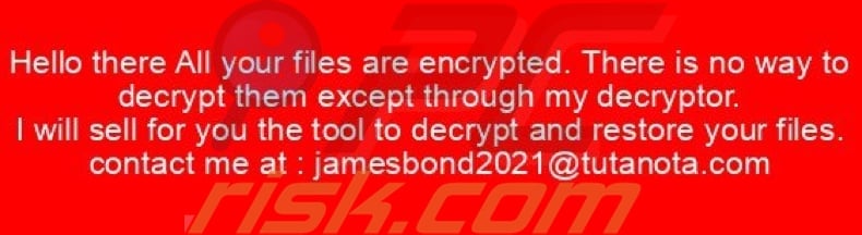 JamesBond ransomware wallpaper