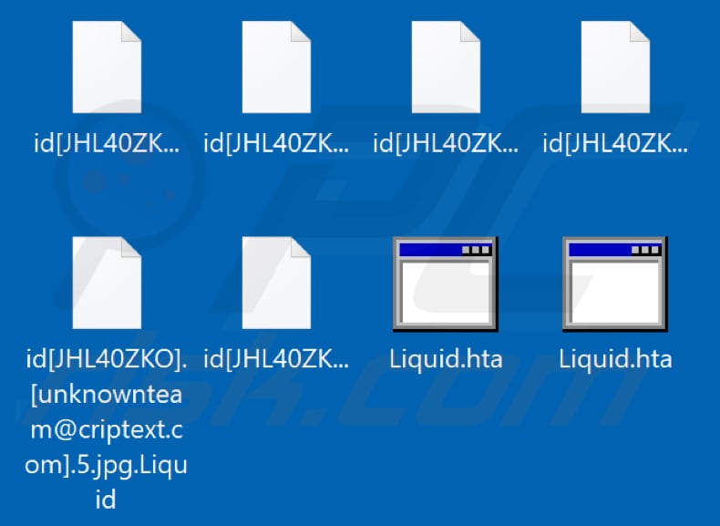 Files encrypted by Liquid ransomware (.Liquid extension)
