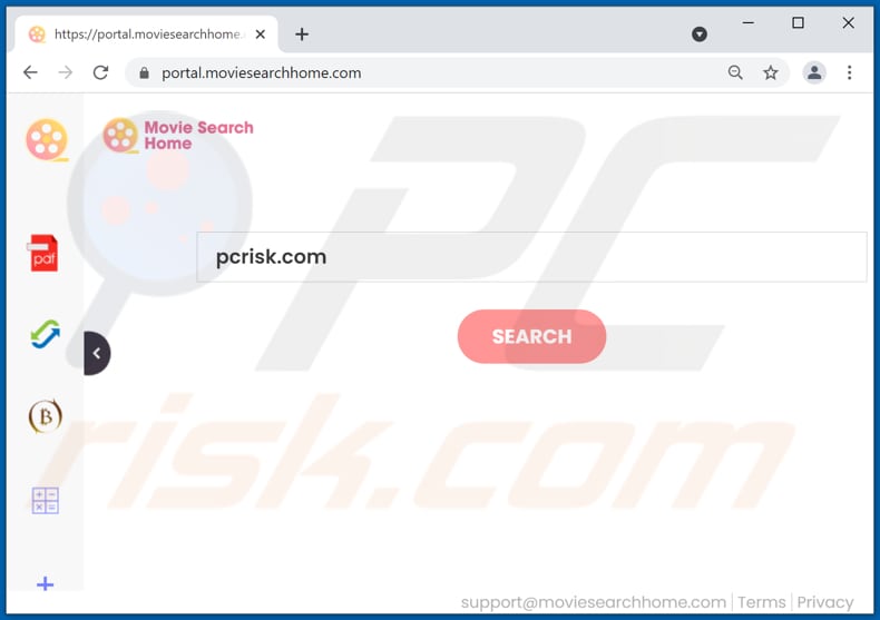 moviesearchhome.com browser hijacker