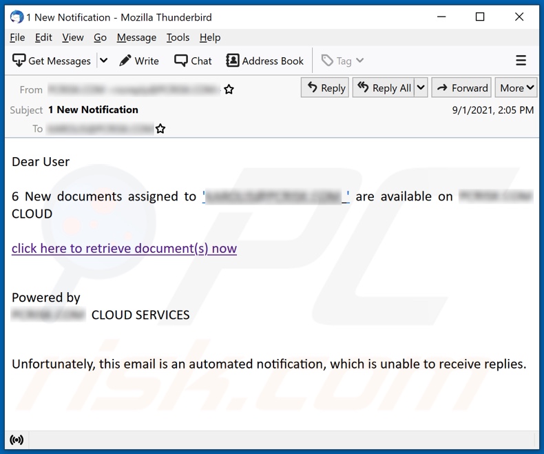 New documents assigned email spam campaign