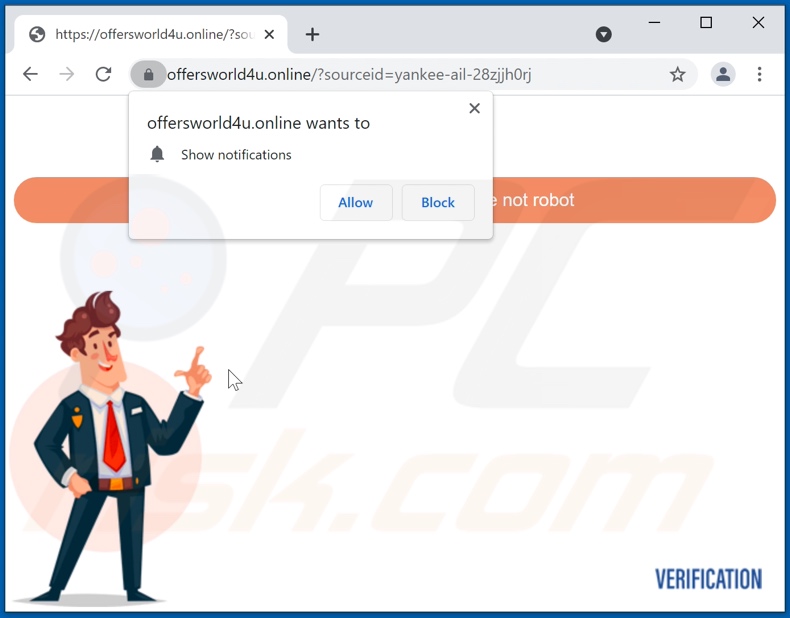 offersworld4u[.]online pop-up redirects