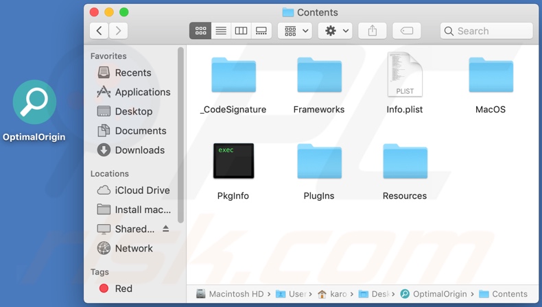 OptimalOrigin adware install folder