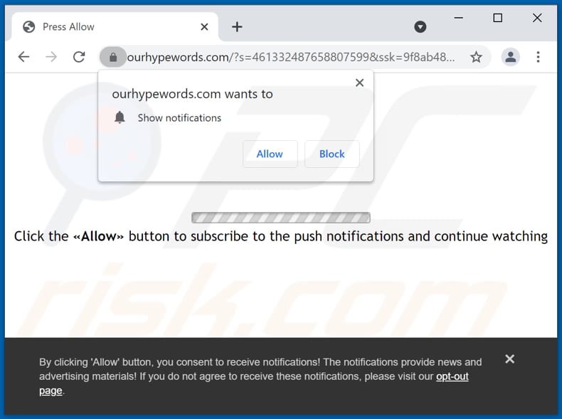 ourhypewords[.]com pop-up redirects