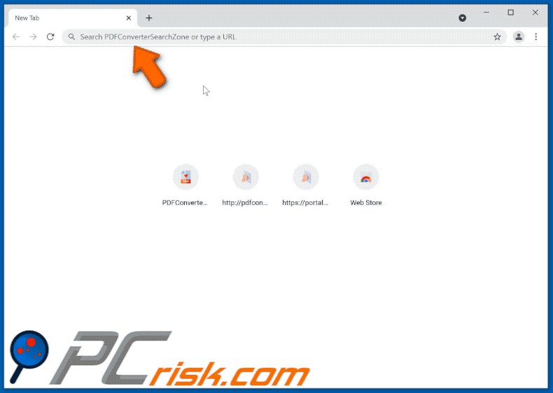 PDFConverterSearchZone browser hijacker redirecting to Yahoo (GIF)