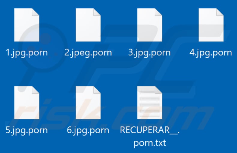 Files encrypted by Porn ransomware (.porn extension)