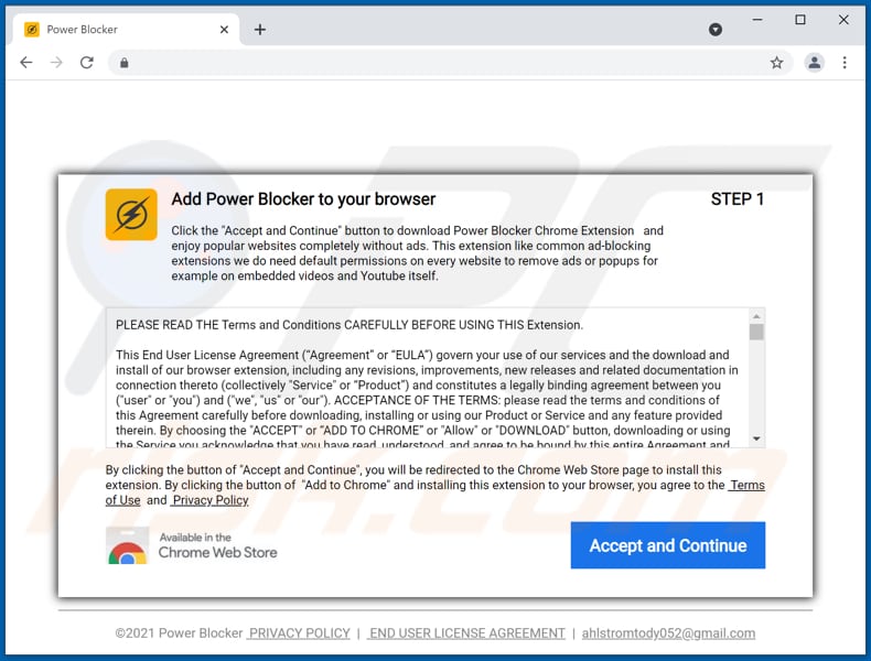 power blocker adware download page for power blocker