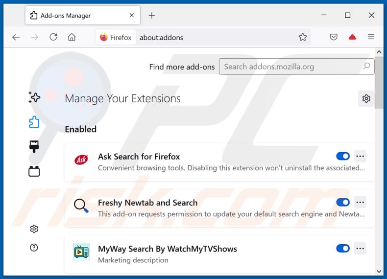 Removing prosportsearch.com related Mozilla Firefox extensions
