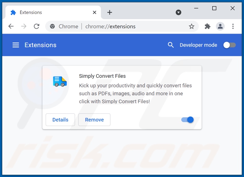 Removing Simply Convert Files ads from Google Chrome step 2