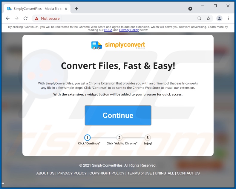 Simply Convert Files adware promoting website