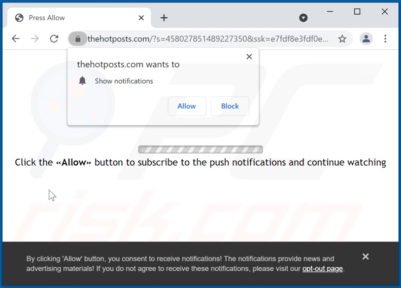 thehotposts[.]com pop-up redirects