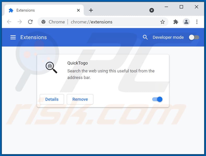 Removing togosearching.com related Google Chrome extensions