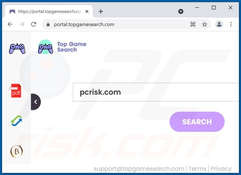 topgamesearch.com browser hijacker