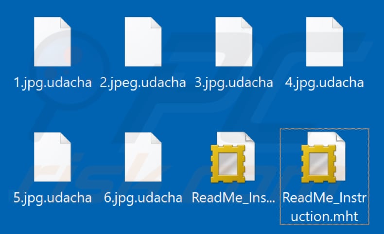 Files encrypted by Udacha ransomware (.udacha extension)