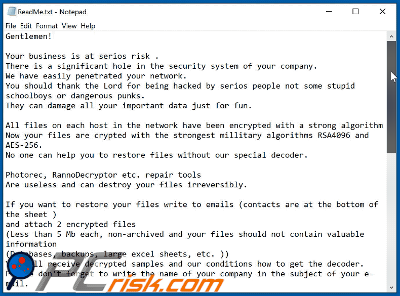 Unibovwood ransomware text file GIF (ReadMe.txt)
