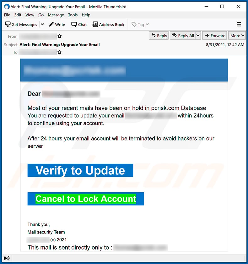 Update your email scam (2021-09-01)