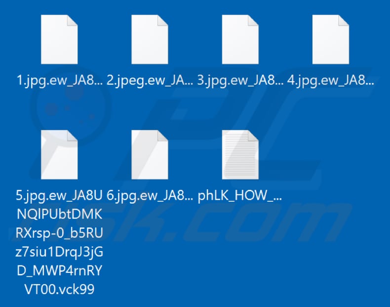 Files encrypted by Vck99 ransomware (.vck99 extension)