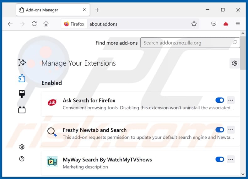 Removing websearchstreams.com related Mozilla Firefox extensions