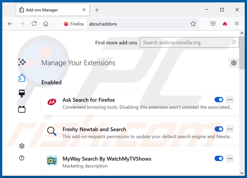 Removing websearchstreams.com related Mozilla Firefox extensions