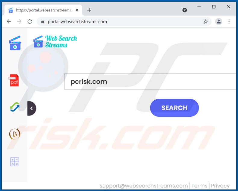 websearchstreams.com browser hijacker