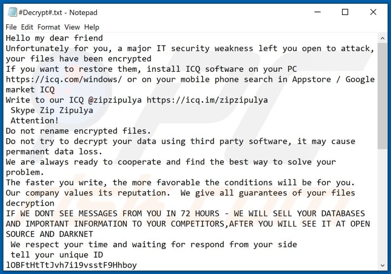 Zip Zipulya decrypt instructions (#Decrypt#.txt)