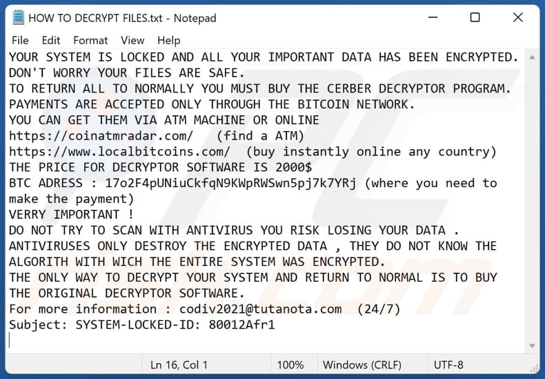 50 Hours To Make The Payment decrypt instructions (HOW TO DECRYPT FILES.txt)