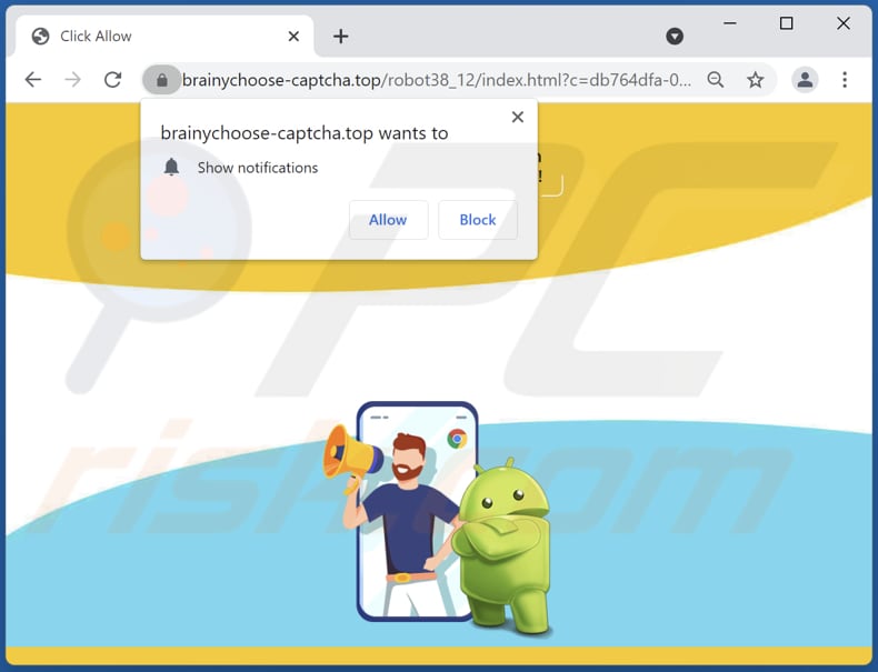 brainychoose-captcha[.]top pop-up redirects