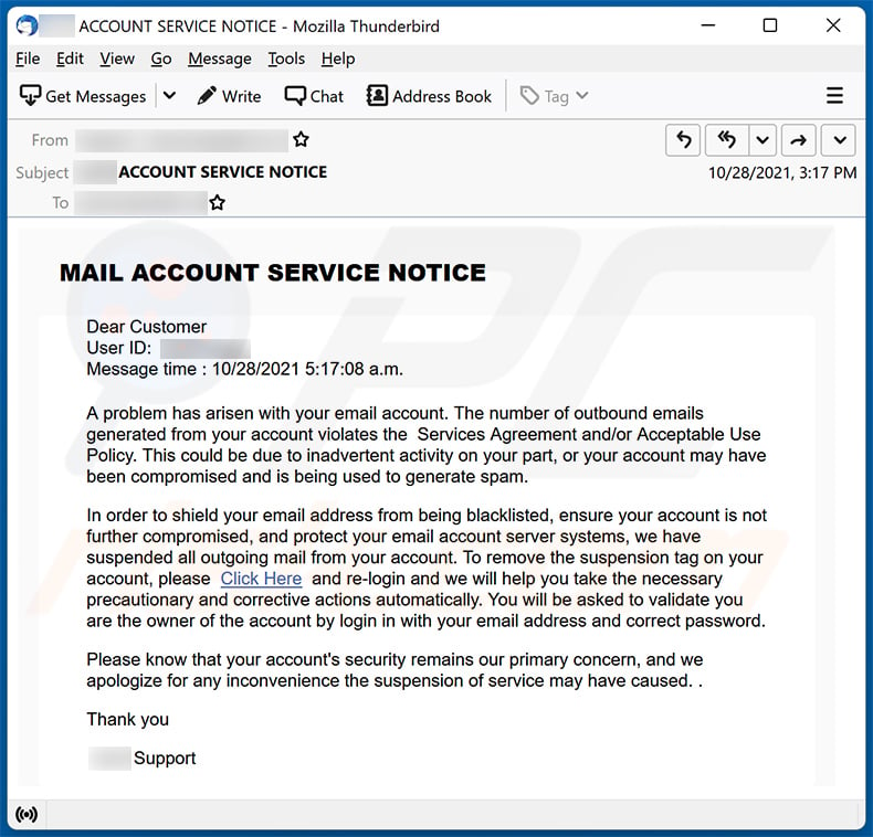 Email blacklisted spam (2021-10-29)