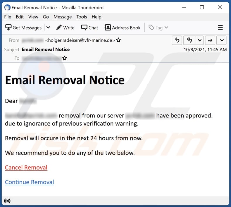 Microsoft Corporation - Email Account Update Scam - Removal and recovery steps