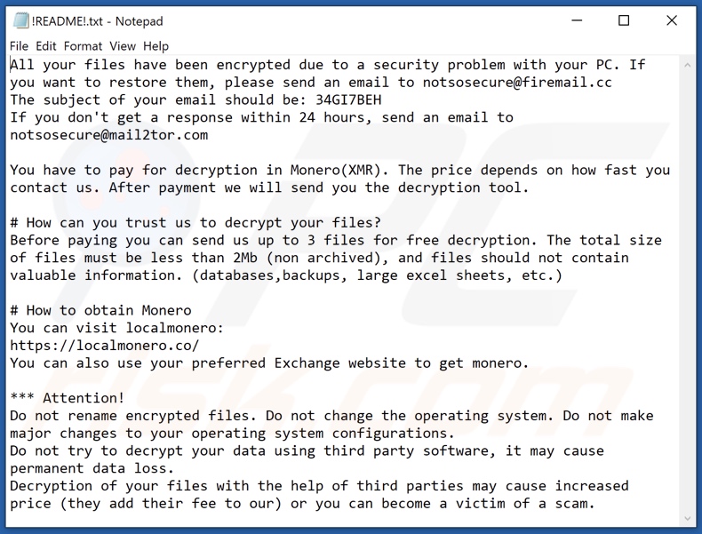 !secure ransomware text file (!README!.txt)