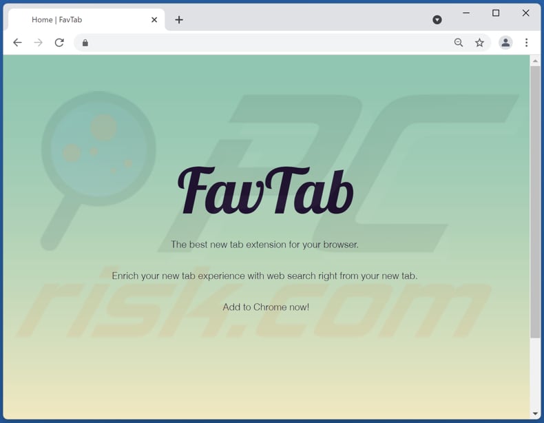 Website used to promote favtab.com browser hijacker