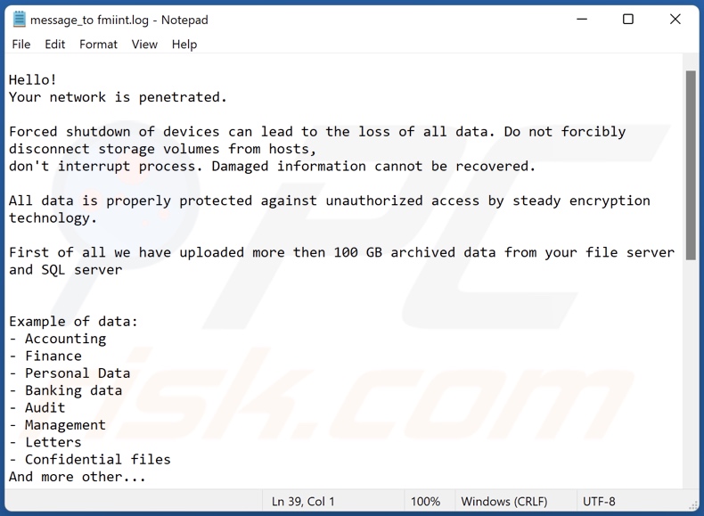 Fmiint ransomware decrypt instructions (message_to fmiint.log)