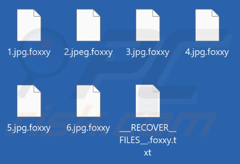 Files encrypted by Foxxy ransomware (.foxxy extension)