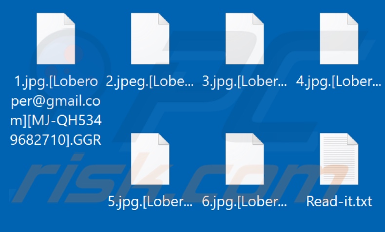 Files encrypted by GGR ransomware (.GGR extension)