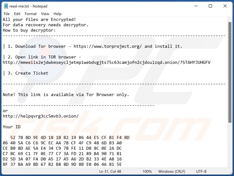 GlobeImposter (.xls) decrypt instructions (read-me.txt)