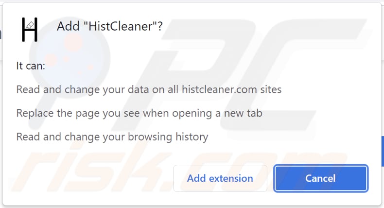 histcleaner browser hijacker browser notification
