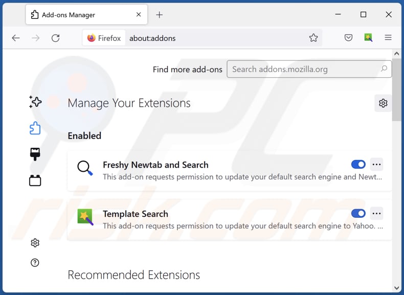 Removing histclean.com related Mozilla Firefox extensions