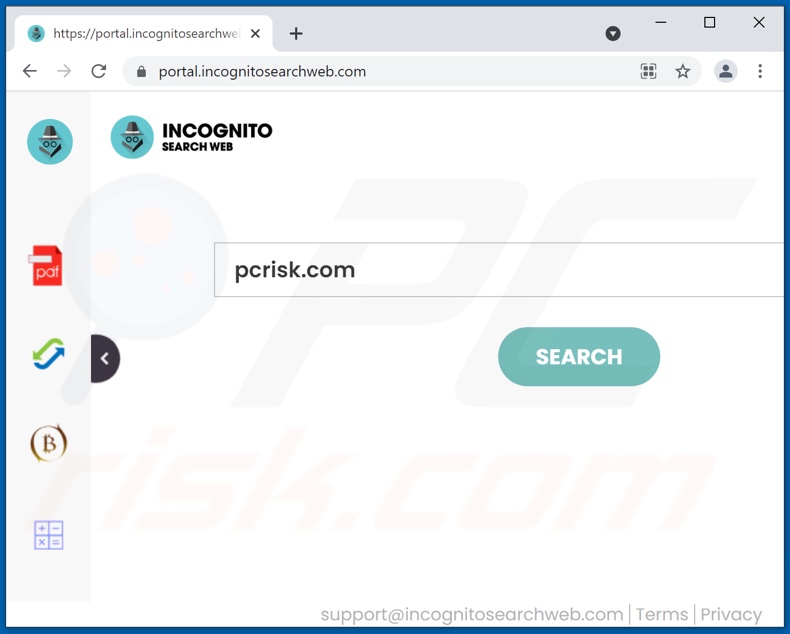 incognitosearchweb.com browser hijacker