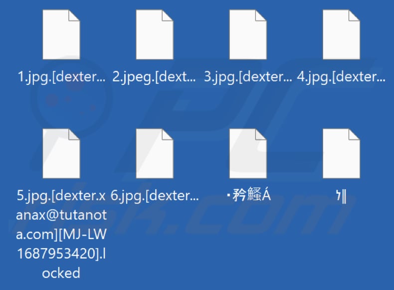 Files encrypted by Locked ransomware (.locked extension)