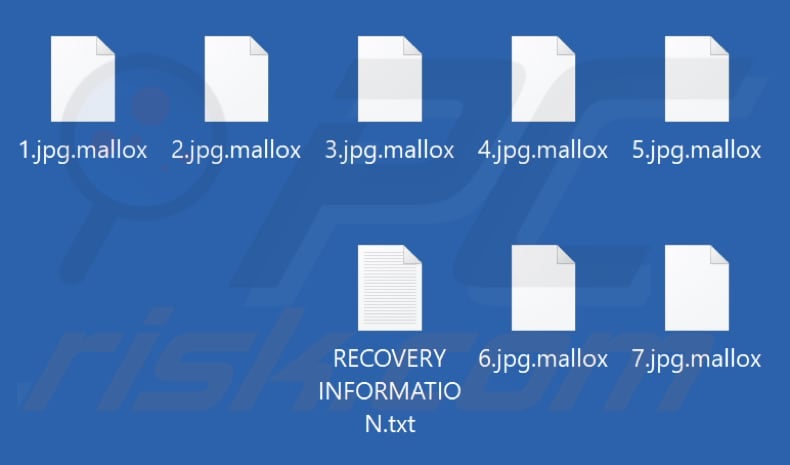 Files encrypted by Mallox ransomware (.mallox extension)