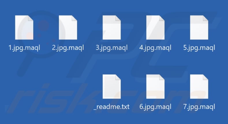 Files encrypted by Maql ransomware (.maql extension)