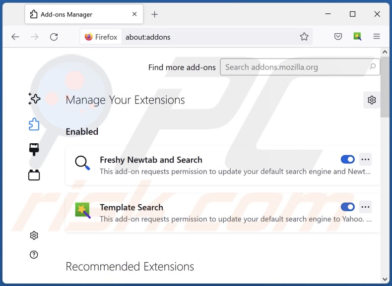 Removing togosearching.com related Mozilla Firefox extensions