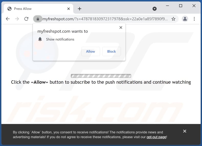 myfreshspot[.]com pop-up redirects