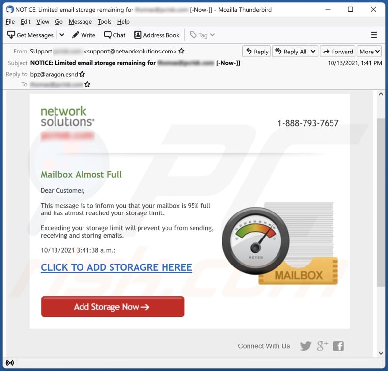 Network Solutions email spam campaign