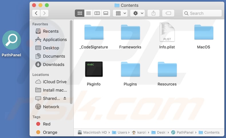 pathpanel adware contents folder