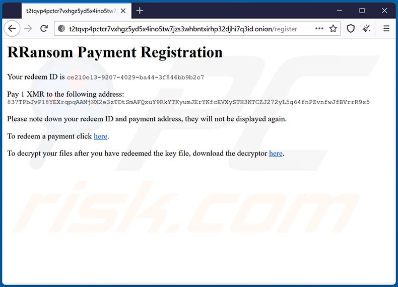 RRansom Tor Website