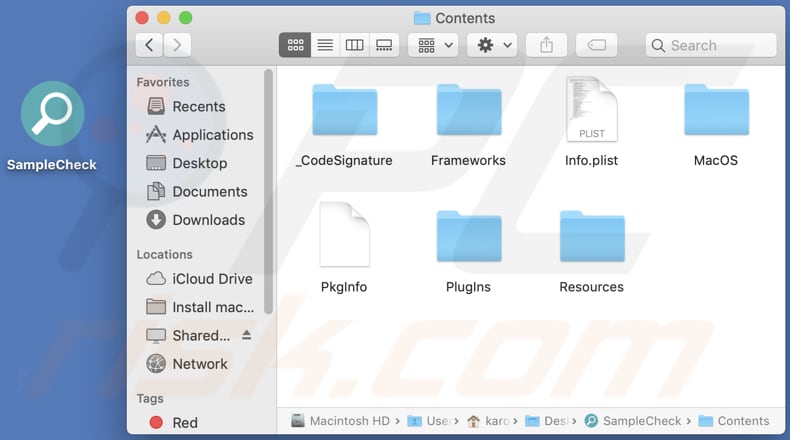 samplecheck adware contents folder