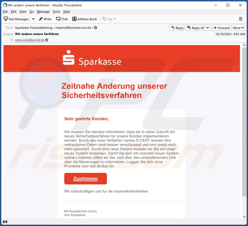 Sparkasse email scam